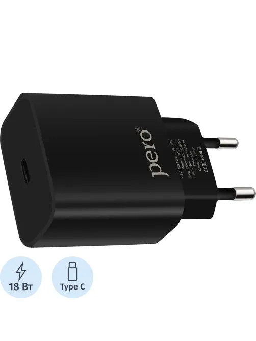 Зарядное устройство сетевое PERO TC03 PD 18W черный