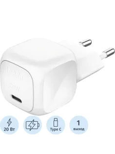 Зарядное устройство сет. Belkin (WCA009kqWH)BoostCh.Comp.USB-C 20W +PPS бел