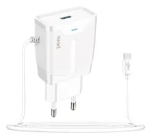 Зарядное устройство сетевое PERO TC04 1USB 2.1A + TYPE-C CABLE белый