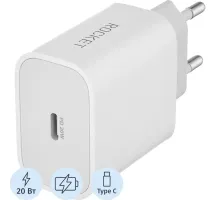 Зарядное устройство сетевое Rocket Space  20W, USB-C,белый(RWC503WH20SP-C)