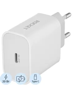 Зарядное устройство сетевое Rocket Space  20W, USB-C,белый(RWC503WH20SP-C)