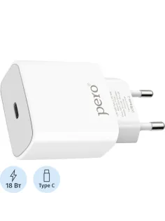 Зарядное устройство сетевое PERO TC03 PD 18W белый