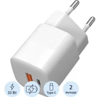 Зарядное устройство сетевое TFN nano A+C PD 33W white