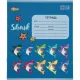 Тетрадь школьная А5 12л №1School Shark клет,скреп, ВД-лак,10шт/уп, в асс