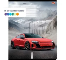 Тетрадь КЛЕТКА 12л. РАЗНЫЕ АВТОМОБИЛИ - 27 цвет. мелов.обл.ассорти 12-0915