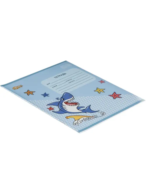 Тетрадь школьная А5 12л №1School Shark клет,скреп, ВД-лак,10шт/уп, в асс