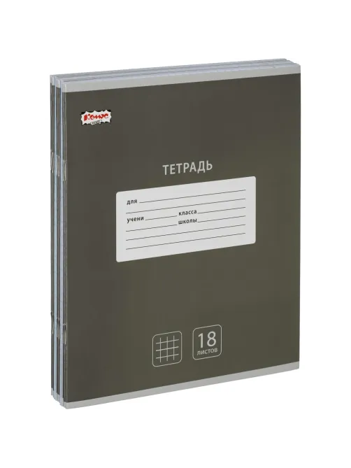 Тетрадь школьная А5, 18 л. клетка, Интенсив Черный, 10шт/уп арт.1742277