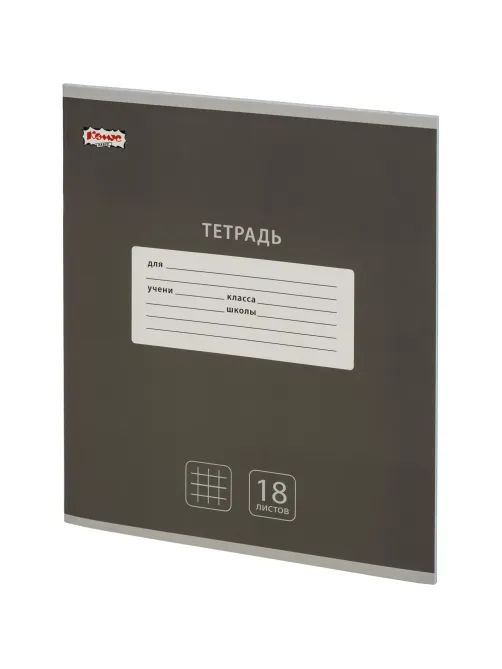 Тетрадь школьная А5, 18 л. клетка, Интенсив Черный, 10шт/уп арт.1742277