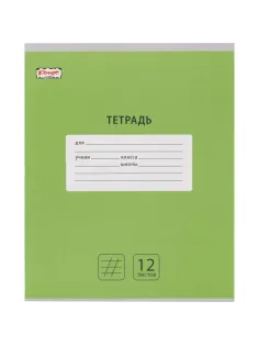 Тетрадь школьная А5 12 л косая линия, Интенсив Зеленый, 10шт/уп арт.1711040