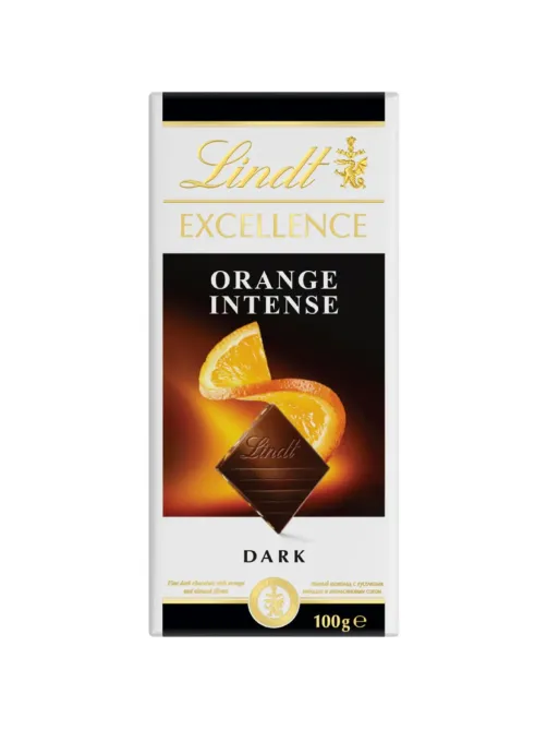 Шоколад LINDT темный с апельсином, 100 гр
