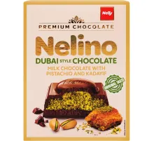Шоколад Nelino Dubai chokolate молочный с фисташ нач. и кадаифом,62г