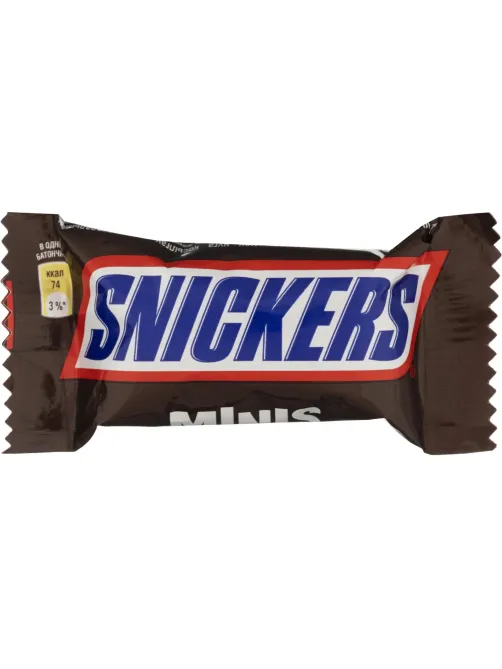 Шоколадный батончик Snickers Minis с карамелью, арахисом и нугой, 2,9кг