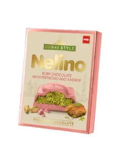 Шоколад Nelino DUBAI STYLE экстрамолочный с фисташ начинкой и кадаифом,62г