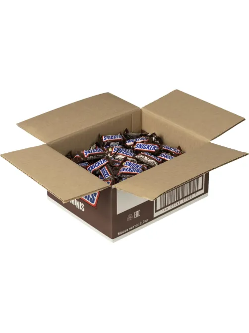 Шоколадный батончик Snickers Minis с карамелью, арахисом и нугой, 2,9кг