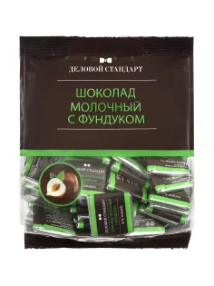 Шоколад порционный Деловой Стандарт молочный с фундуком, 5гx80шт, 400г
