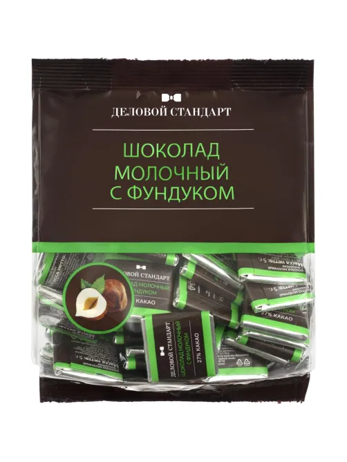 Шоколад порционный Деловой Стандарт молочный с фундуком, 5гx80шт, 400г
