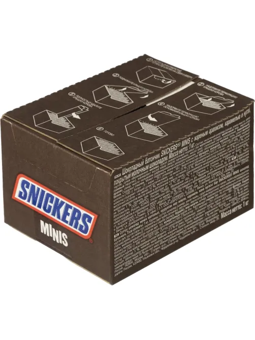 Шоколадный батончик Snickers Minis с карамелью, арахисом и нугой, 1кг