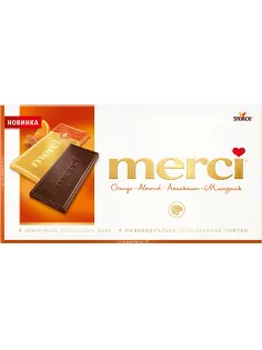 Шоколад Merci Апельсин-миндаль, 100г
