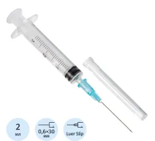 Шприц 3-комп. однораз. 2мл LS 23G(0,6x30) прил. 100шт/уп СТЕРИН