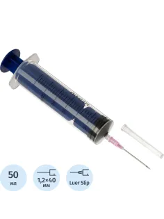 Шприц 3-комп. однораз. 50мл LS 18G(1,2х40) прил. 25шт/уп MedAim