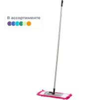 Швабра флаундер для пола пласт 47х16 в сборе с насад Chenille микрофSV5104