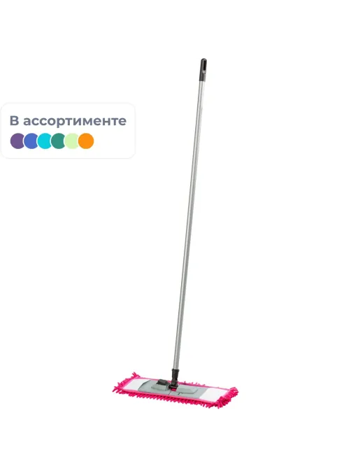 Швабра флаундер для пола пласт 47х16 в сборе с насад Chenille микрофSV5104