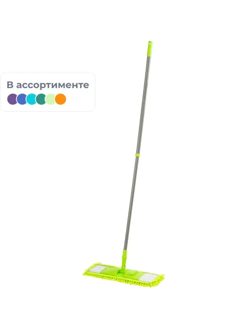 Швабра флаундер 40х10см с насадкой синель длина рукоятки 67-120см HD1027A