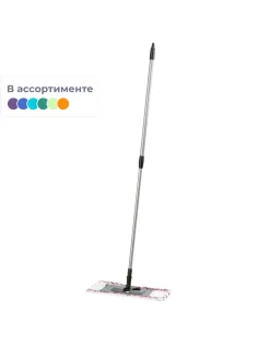 Швабра флаунд пласт 40х11 в сборе с насадк Soft микроф, телескоп.чер SV5102