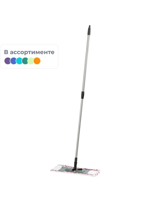 Швабра флаунд пласт 40х11 в сборе с насадк Soft микроф, телескоп.чер SV5102
