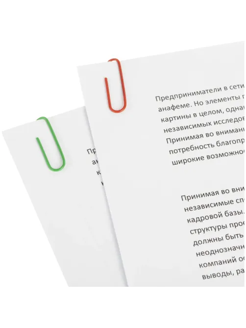 Скрепки с полимер. покрыт, 28 мм, разноцветн, 50шт/уп