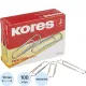 Скрепки KORES с отгибом,никелированные, 50 мм, негофрированные,100шт/уп