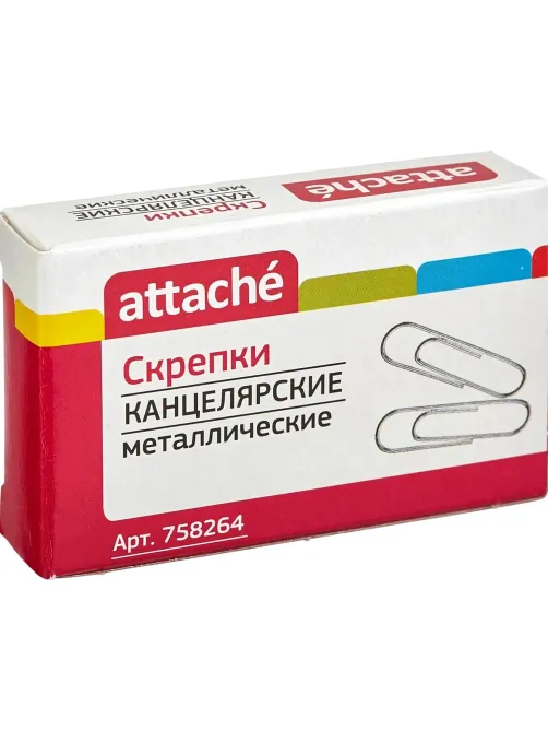 Скрепки металлические без. покрытия,28 мм, негофрирован.,100шт/уп