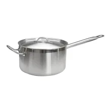 Сотейник с крышкой LUXSTAHL две ручки 6,3л нерж.сталь d=24см h=14см, кт1746