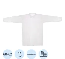 Халат мед.одноразовый на липучке ц.белый р.6XL дл.110см пл.17гр/м2 10шт/уп
