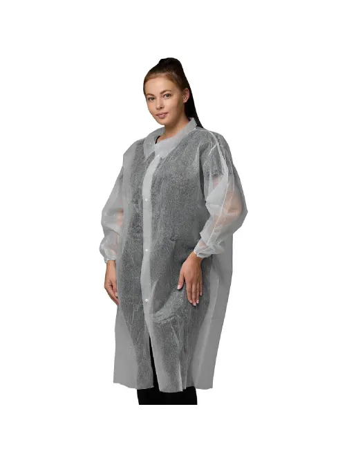 Халат н/с процед, рук.рез, 4кн, XXXL(60-62), пл30, бел, Комус, 10шт/уп