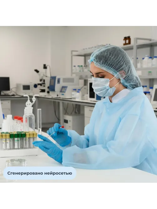 Халат н/с процед, рук.рез, 4кн, XL(52-54), пл 30, гол, Комус, 10шт/уп