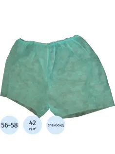 Трусы н/с, с разрезом дл.38см, р.56-58, пл.42,голубые 10шт/уп  Гекса