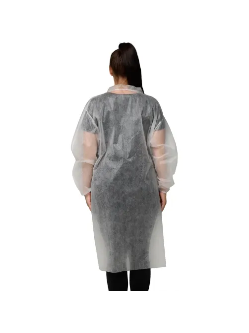 Халат н/с процед, рук.рез, 4кн, XL(52-54), пл 30, бел, Комус, 10шт/уп