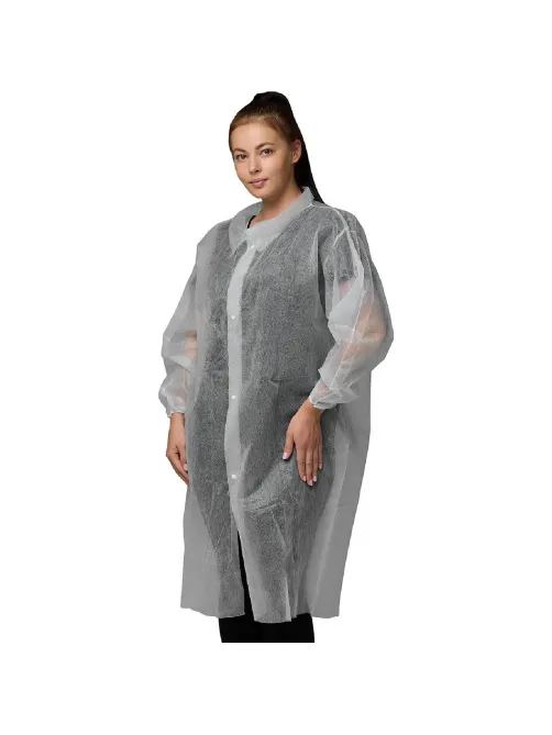 Халат н/с процед, рук.рез, 4кн, XXL(56-58), пл 20, бел, Комус, 10шт/уп