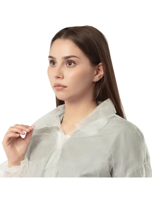 Халат н/с процед, рук.рез, на липч, XL, дл.110см, пл 25, белый, 10шт/уп