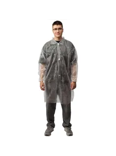 Халат н/с процед, рук.рез, на липуч, XL, дл.110см, пл 17, белый, 10шт/уп