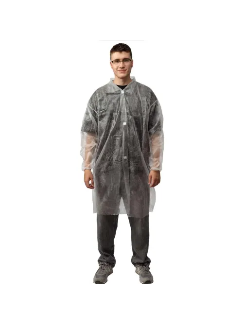 Халат н/с процед, рук.рез, на липуч, XL, дл.110см, пл 17, белый, 10шт/уп
