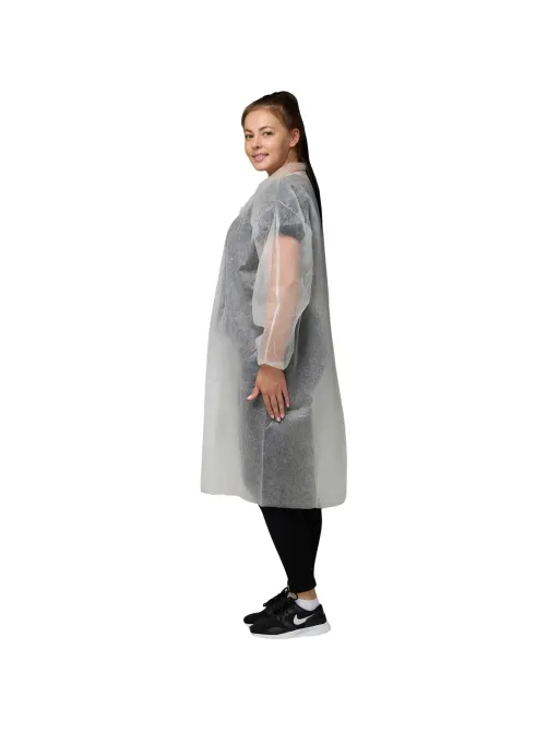 Халат н/с процед, рук.рез, лип, XXL(56-58), пл 30, бел, Комус, 10шт/уп