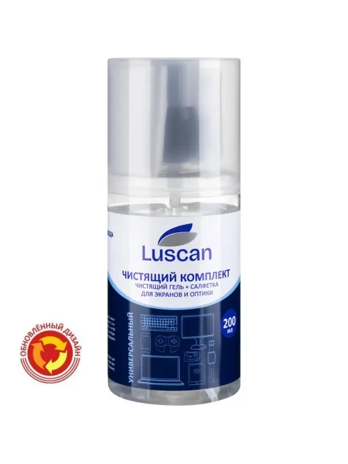 Гель для чистки мониторов Luscan, 200 мл + м/фибра 18х18