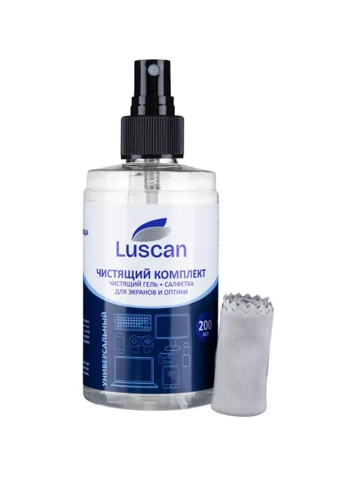 Гель для чистки мониторов Luscan, 200 мл + м/фибра 18х18