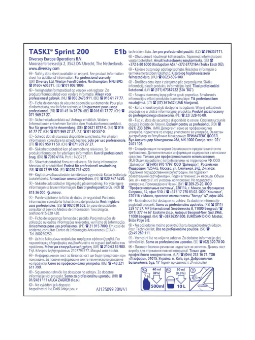 Профхим интерьер д/уборки-поверхн спирт+ПАВ Diversey/TASKI Sprint 200, 5л