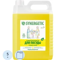 Средство для мытья посуды Synergetic Гипоаллергенное//Антибакт, Лимон 5л