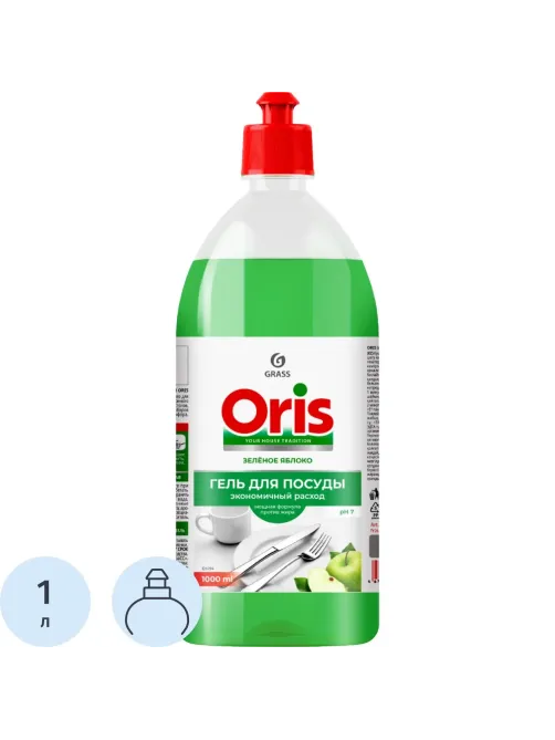 Средство для мытья посуды Grass/ORIS Зел яблоко 1000мл