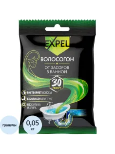 Средство для прочистки труб Expel для устранения засоров от волос саше, 50г