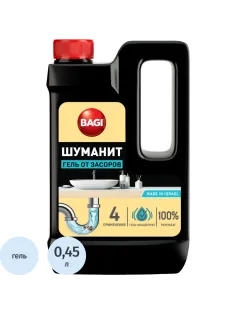 Средство для прочистки труб Bagi ШУМАНИТ гель от засоров 450 мл